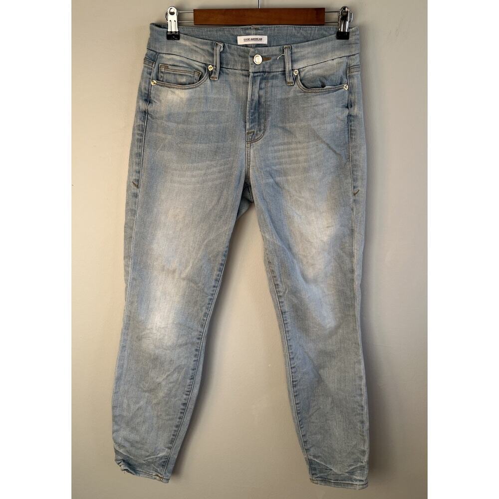 Good American Good Legs High Rise Crop Jeans GLC103T Size 2/26 Women’s